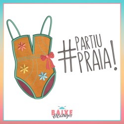 Maiô Partiu Praia - Aplique