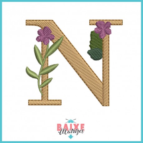 Letra N - Floral