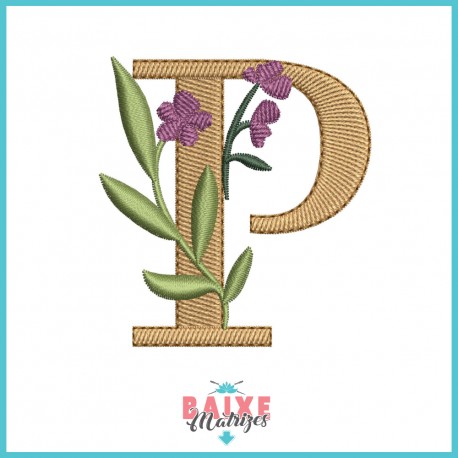 Letra P - Floral