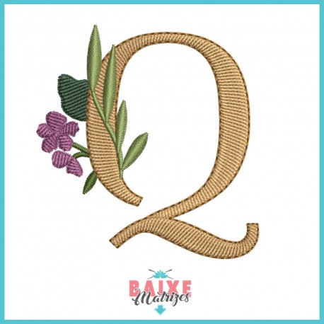 Letra Q - Floral